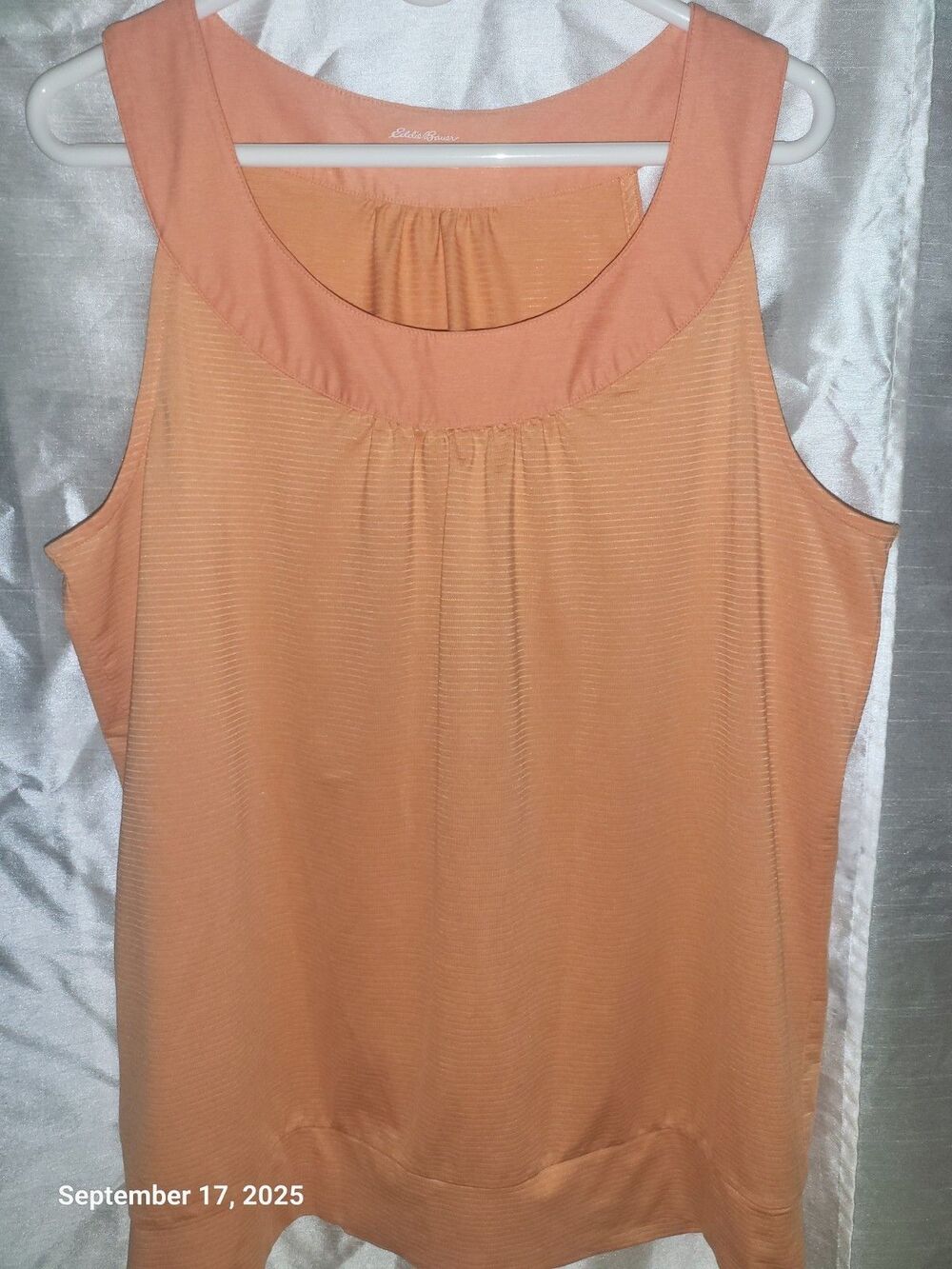 Eddie Bauer Womens Orange Sleeveless Top Size XL EUC